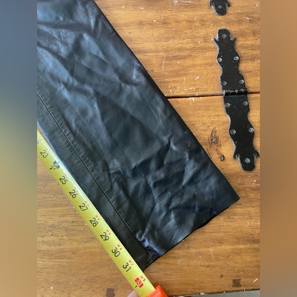 Vintage 90s Hugo Buscati Collection Boot Flare Leather Pants Black Sz 8 Tall - Picture 8 of 8